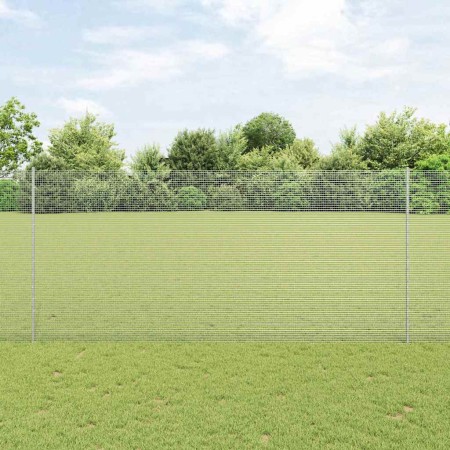 Reja con postes Plateado 1.4 x 10 m Acero