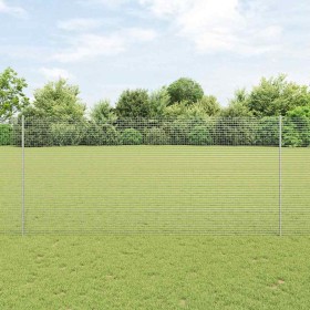 Reja con postes Plateado 1.4 x 10 m Acero