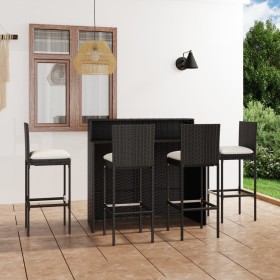5-piece garden bar furniture set with black cushions by vidaXL, Garden sets - Ref: Foro24-3064883, Price: 513,85 €, Discount: %