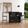 Juego de muebles de bar de jardín de 5 piezas y cojines negro de vidaXL, Conjuntos de jardín - Ref: Foro24-3064883, Precio: 5...