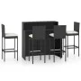 Juego de muebles de bar de jardín de 5 piezas y cojines negro de vidaXL, Conjuntos de jardín - Ref: Foro24-3064883, Precio: 5...