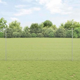 Reja con postes Plateado 1.5 x 10 m Acero