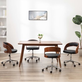 Esszimmerstühle 4 Stück aus gebogenem Holz und Kunstleder von vidaXL, Essstühle - Ref: Foro24-3054909, Preis: 534,07 €, Rabat...
