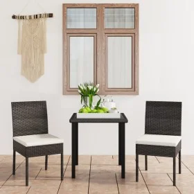 3-Piece Black Synthetic Rattan Garden Dining Set by vidaXL, Garden sets - Ref: Foro24-3065693, Price: 222,88 €, Discount: %