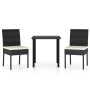 3-teiliges Garten-Ess-Set aus schwarzem synthetischem Rattan von vidaXL, Gartensets - Ref: Foro24-3065693, Preis: 226,83 €, R...