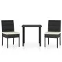 3-teiliges Garten-Ess-Set aus schwarzem synthetischem Rattan von vidaXL, Gartensets - Ref: Foro24-3065693, Preis: 222,88 €, R...