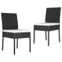 3-teiliges Garten-Ess-Set aus schwarzem synthetischem Rattan von vidaXL, Gartensets - Ref: Foro24-3065693, Preis: 222,88 €, R...