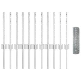 Reja con postes Plateado 0.4 x 25 m Acero