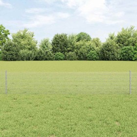Reja con postes Plateado 0.4 x 25 m Acero