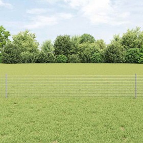 Reja con postes Plateado 0.4 x 25 m Acero