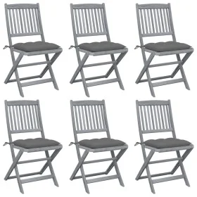 Klappbare Gartenstühle, 6 Stück, Kissen aus massivem Akazienholz von vidaXL, Gartenstühle - Ref: Foro24-3065450, Preis: 316,0...