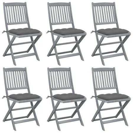 Klappbare Gartenstühle, 6 Stück, Kissen aus massivem Akazienholz von vidaXL, Gartenstühle - Ref: Foro24-3065450, Preis: 321,6...
