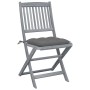 Klappbare Gartenstühle, 6 Stück, Kissen aus massivem Akazienholz von vidaXL, Gartenstühle - Ref: Foro24-3065450, Preis: 332,9...