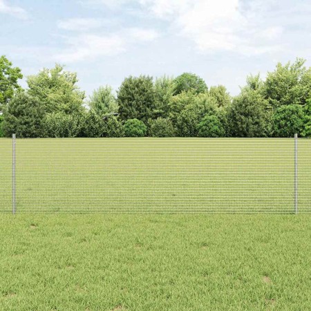 Reja con postes Plateado 0.6 x 25 m Acero