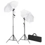 Fotostudio-Set mit Kulisse, Lampen und Regenschirm von vidaXL, Blitze und Studiobeleuchtung - Ref: Foro24-3055085, Preis: 120...