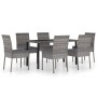 Juego de comedor para jardín 7 piezas ratán sintético gris de vidaXL, Conjuntos de jardín - Ref: Foro24-3065702, Precio: 477,...