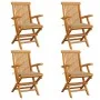 Gartenstühle 4 Stück aus massivem Teakholz mit beigen Kissen von vidaXL, Gartenstühle - Ref: Foro24-3065620, Preis: 362,02 €,...