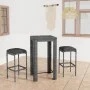 3-teiliges Garten-Barmöbel-Set und graue synthetische Rattankissen von vidaXL, Gartensets - Ref: Foro24-3064776, Preis: 171,7...