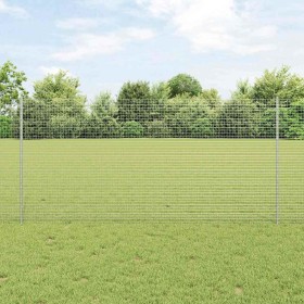 Reja con postes Plateado 1.2 x 25 m Acero