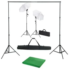 Photo studio kit with backdrop, lamps and umbrella by vidaXL, Flashes and studio lighting - Ref: Foro24-3055084, Price: 109,1...