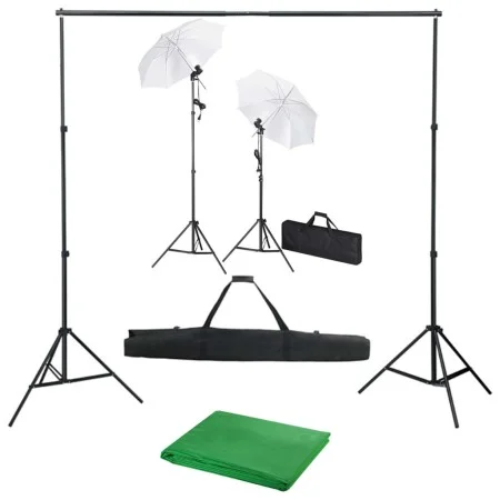 Photo studio kit with backdrop, lamps and umbrella by vidaXL, Flashes and studio lighting - Ref: Foro24-3055084, Price: 109,1...