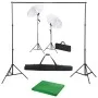 Photo studio kit with backdrop, lamps and umbrella by vidaXL, Flashes and studio lighting - Ref: Foro24-3055084, Price: 109,1...
