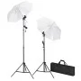 Photo studio kit with backdrop, lamps and umbrella by vidaXL, Flashes and studio lighting - Ref: Foro24-3055084, Price: 109,1...