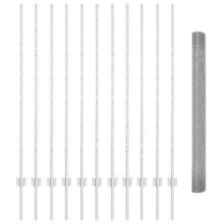 Reja con postes Plateado 1.4 x 25 m Acero