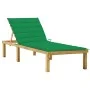 Lounger with green impregnated pinewood cushion by vidaXL, Loungers - Ref: Foro24-3065854, Price: 129,22 €, Discount: %