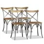 Esszimmerstühle 4 Stk. Rückenlehne aus Mangoholz und Kreuzstahl von vidaXL, Essstühle - Ref: Foro24-274882, Preis: 407,65 €, ...