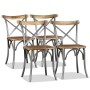 Esszimmerstühle 4 Stk. Rückenlehne aus Mangoholz und Kreuzstahl von vidaXL, Essstühle - Ref: Foro24-274882, Preis: 414,68 €, ...