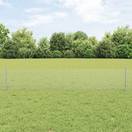 Reja con postes Plateado 0.4 x 50 m Acero