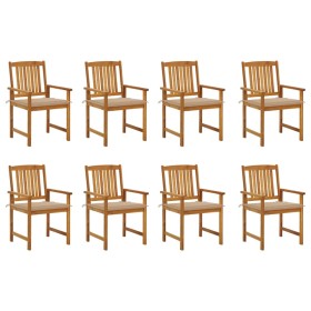 Garden chairs with cushions 8 pcs solid acacia wood by vidaXL, Garden chairs - Ref: Foro24-3078169, Price: 653,79 €, Discount: %