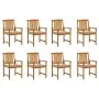 Garden chairs with cushions 8 pcs solid acacia wood by vidaXL, Garden chairs - Ref: Foro24-3078169, Price: 631,57 €, Discount: %