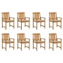 Gartenstühle mit Kissen 8 Stück aus massivem Akazienholz von vidaXL, Gartenstühle - Ref: Foro24-3078169, Preis: 653,79 €, Rab...