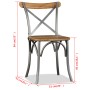 Esszimmerstühle 4 Stk. Rückenlehne aus Mangoholz und Kreuzstahl von vidaXL, Essstühle - Ref: Foro24-274882, Preis: 414,68 €, ...