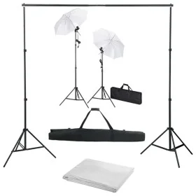 Photo studio kit with backdrop, lamps and umbrella by vidaXL, Flashes and studio lighting - Ref: Foro24-3055089, Price: 137,9...