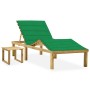 Gartenliege mit Tisch und Kissen aus imprägniertem Kiefernholz von vidaXL, Liegen - Ref: Foro24-3065869, Preis: 135,40 €, Rab...