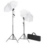 Photo studio kit with backdrop, lamps and umbrella by vidaXL, Flashes and studio lighting - Ref: Foro24-3055086, Price: 120,6...