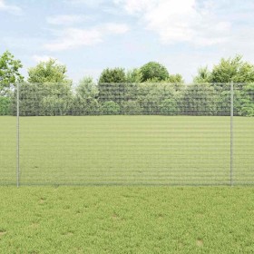 Reja con postes Plateado 1.2 x 50 m Acero