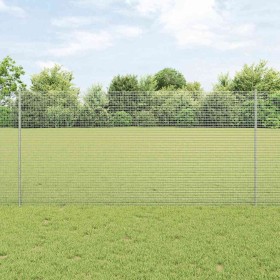 Reja con postes Plateado 1.2 x 50 m Acero