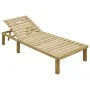 Lounger with cream impregnated pinewood cushion by vidaXL, Loungers - Ref: Foro24-3065821, Price: 124,81 €, Discount: %