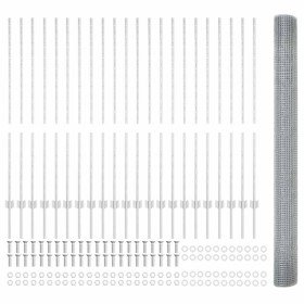 Reja con postes Plateado 1.4 x 50 m Acero