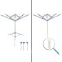 ProPlus Rotating clothesline with gray metal legs by ProPlus, Clotheslines and hangers - Ref: Foro24-424756, Price: 55,74 €, ...