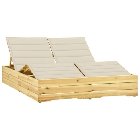 Doppelliege und cremefarbene Kissen aus Kiefernholz von vidaXL, Liegen - Ref: Foro24-3065986, Preis: 299,92 €, Rabatt: %
