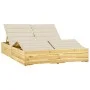 Doppelliege und cremefarbene Kissen aus Kiefernholz von vidaXL, Liegen - Ref: Foro24-3065986, Preis: 299,92 €, Rabatt: %