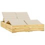 Double lounger and cream-impregnated pine wood cushions by vidaXL, Loungers - Ref: Foro24-3065986, Price: 294,28 €, Discount: %