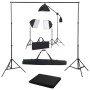 Kit de estudio fotográfico con focos softbox y telón de fondo