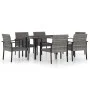 7-teiliges graues Garten-Ess-Set aus synthetischem Rattan von vidaXL, Gartensets - Ref: Foro24-3065714, Preis: 396,01 €, Raba...
