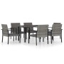 Juego de comedor para jardín 7 piezas ratán sintético gris de vidaXL, Conjuntos de jardín - Ref: Foro24-3065714, Precio: 400,...